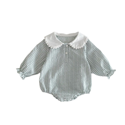 Long Sleeve Bottom-covering Rompers Baby Girl Doll Collar Romper