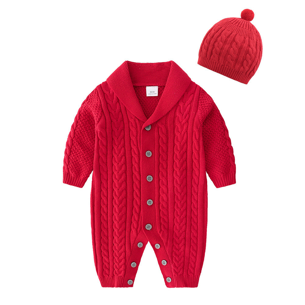 Cotton knit romper jumpsuit