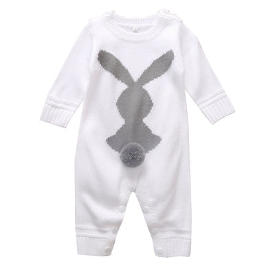 Boys And Girls Wool Ball Knit Long-Sleeved Romper Romper