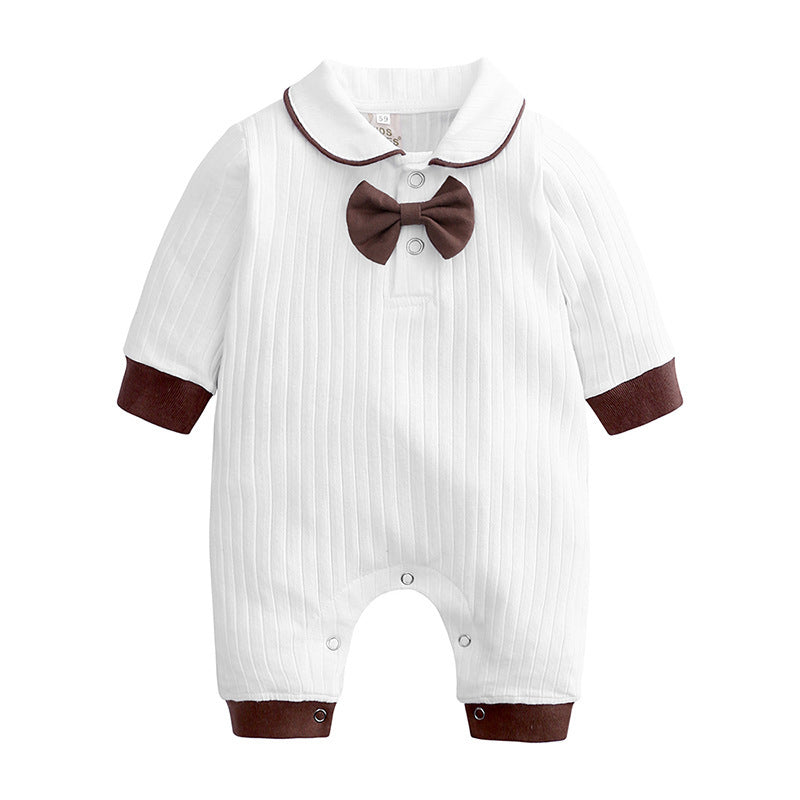 Jacquard cotton gentleman romper
