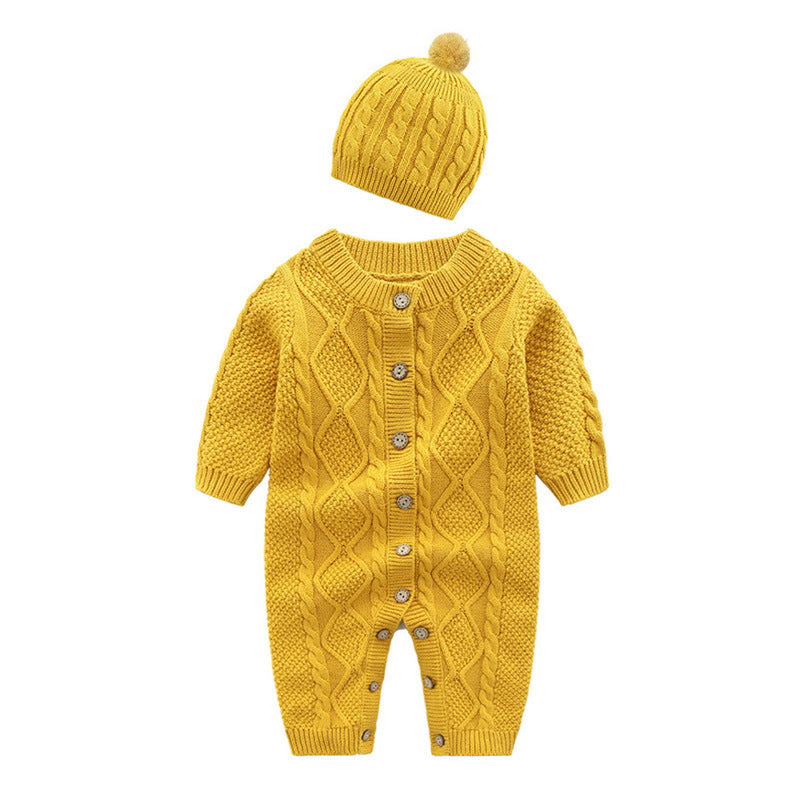 Cotton knit romper jumpsuit