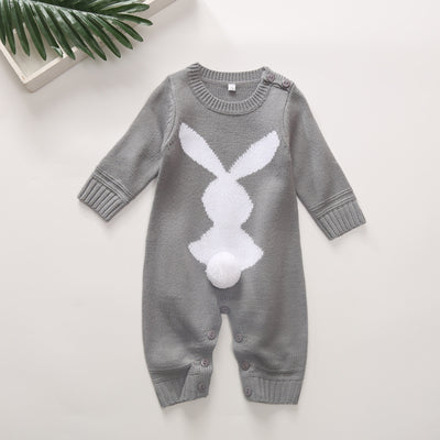 Boys And Girls Wool Ball Knit Long-Sleeved Romper Romper