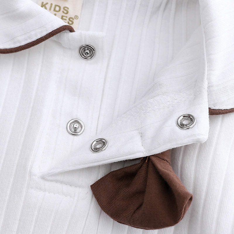 Jacquard cotton gentleman romper