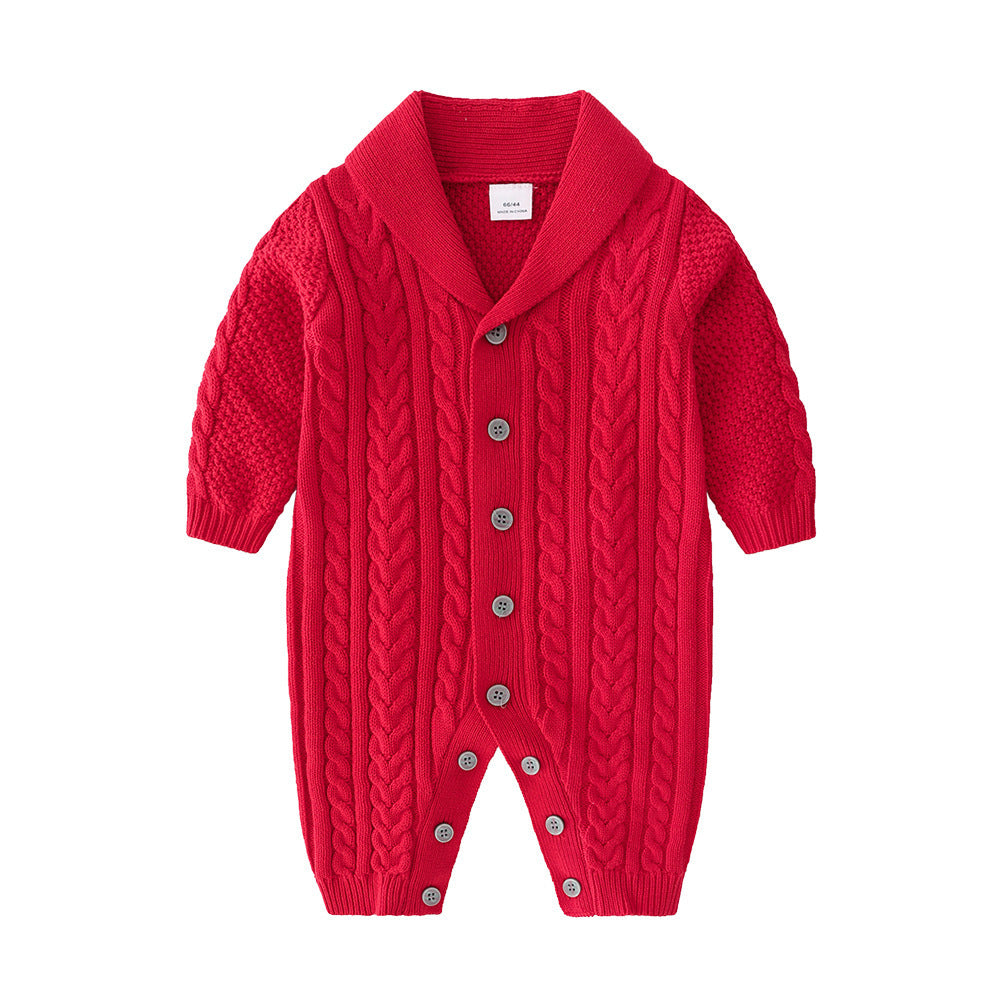 Cotton knit romper jumpsuit