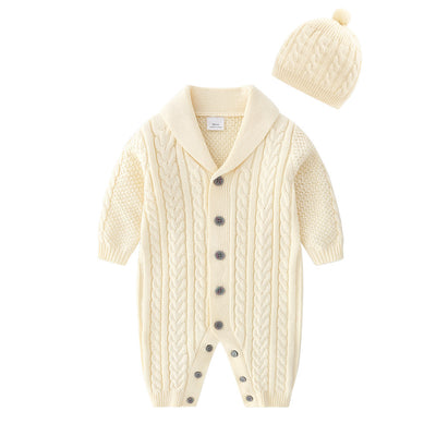 Cotton knit romper jumpsuit