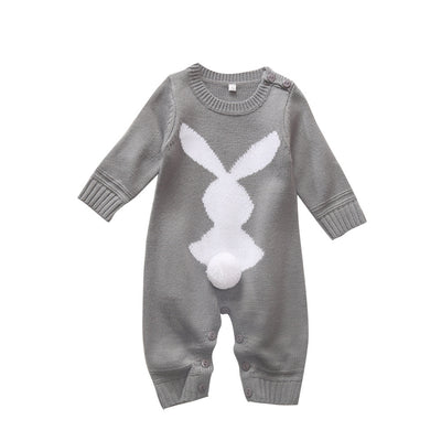 Boys And Girls Wool Ball Knit Long-Sleeved Romper Romper