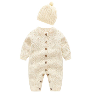 Cotton knit romper jumpsuit