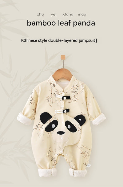 Newborn Jumpsuit Double Layer Thickened Rompers Baby Outerwear Romper