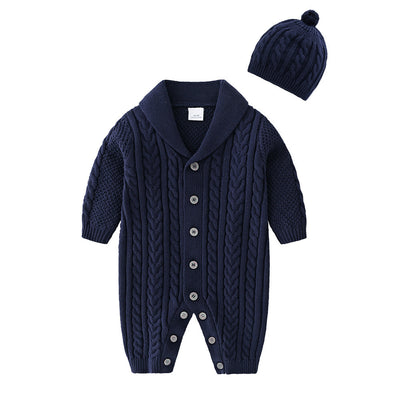 Cotton knit romper jumpsuit