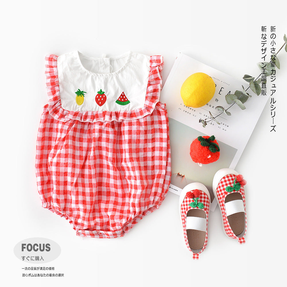 Plaid Baby Romper