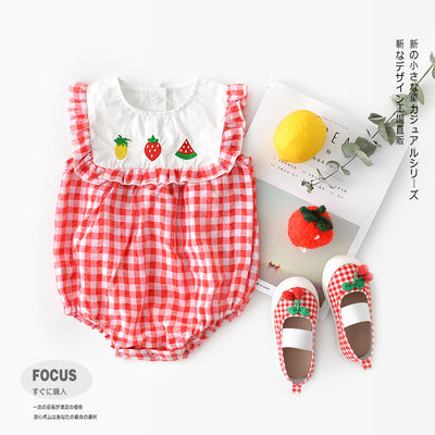 Plaid Baby Romper