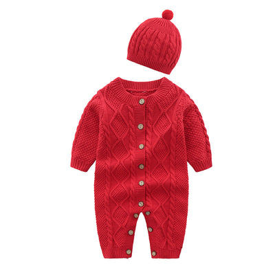 Cotton knit romper jumpsuit