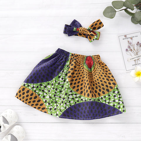 Ethnic printed girl skirt