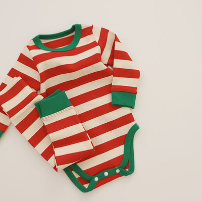Baby Striped Romper And Romper Leggings