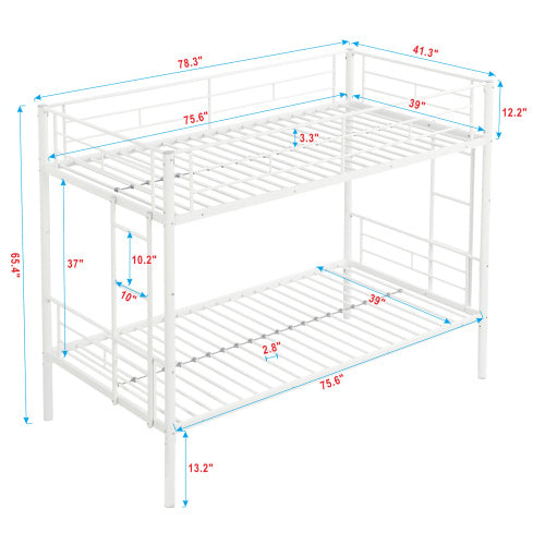 METAL BUNK BED WHITE