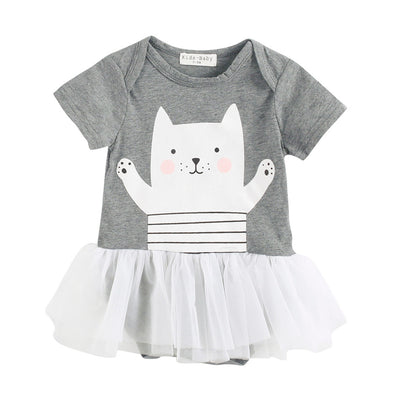 Cartoon Newborn Clothes Baby Princess Romper Mesh Shape Romper