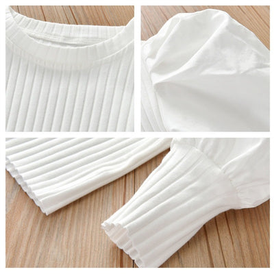 Casual Puff-Sleeve Cotton Shirt
