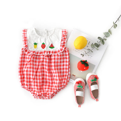 Plaid Baby Romper