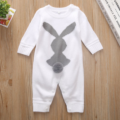 Boys And Girls Wool Ball Knit Long-Sleeved Romper Romper