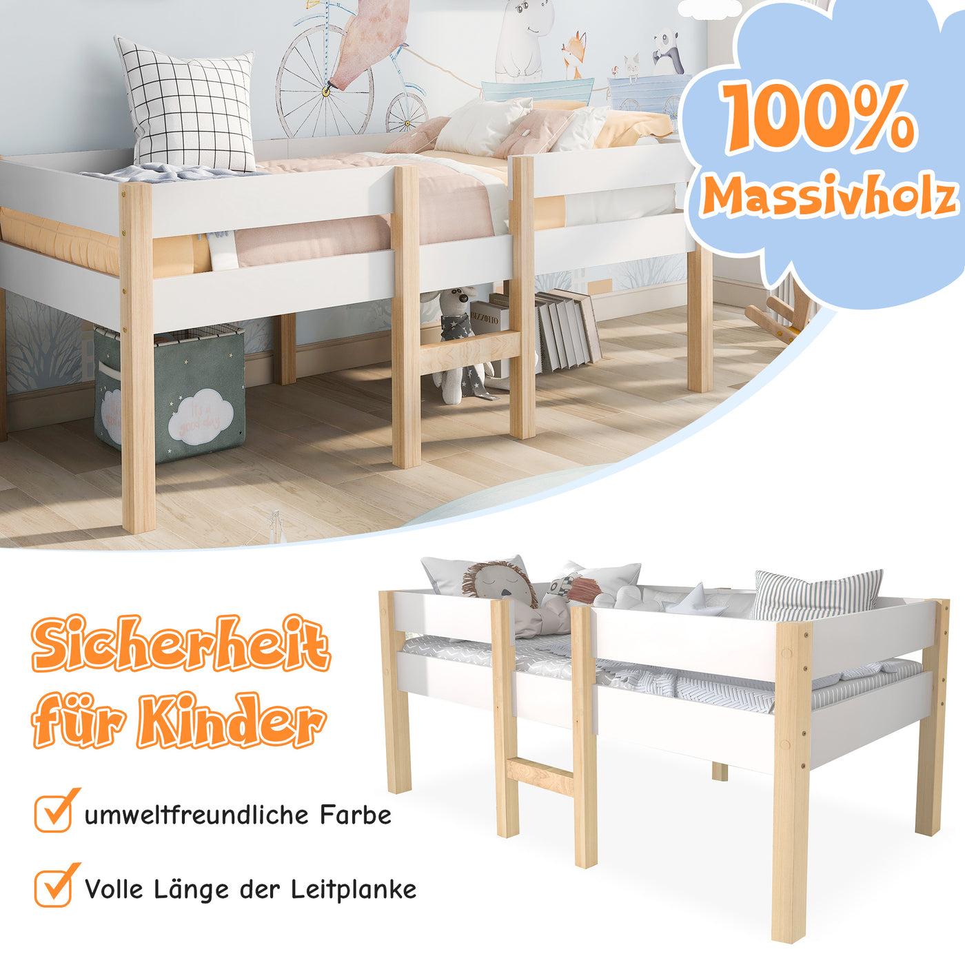 Pine Kids Bed