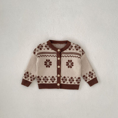 Children's Simplicity Printed Sweater Easy Matching Coat Suspender Romper