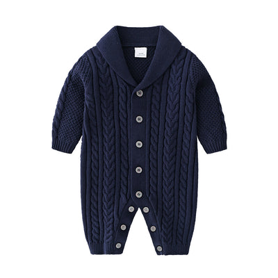 Cotton knit romper jumpsuit