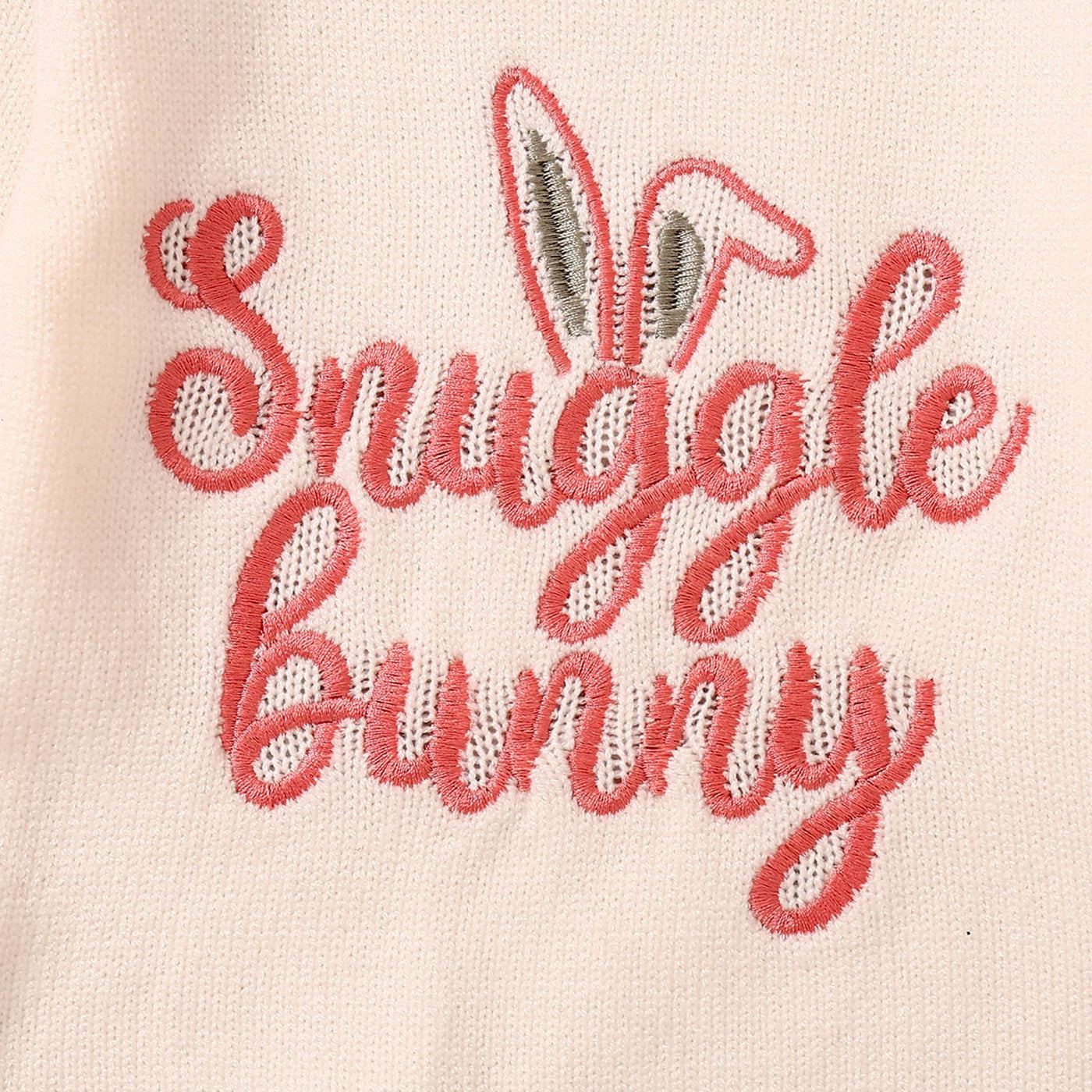 Children's Romper Easter Rabbit Ear Letter Embroidery Round Neck Long Sleeve Sweater