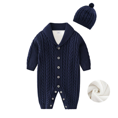Cotton knit romper jumpsuit