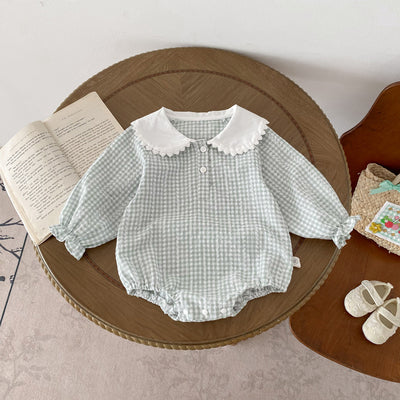 Long Sleeve Bottom-covering Rompers Baby Girl Doll Collar Romper