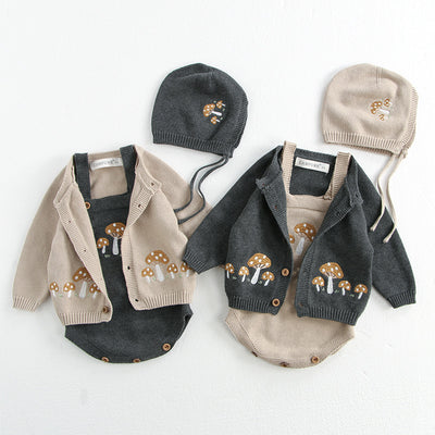 Baby's Long-sleeved Sweater Suspender Romper