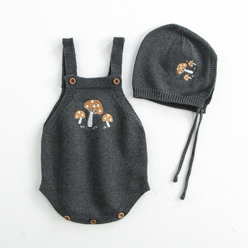 Baby's Long-sleeved Sweater Suspender Romper