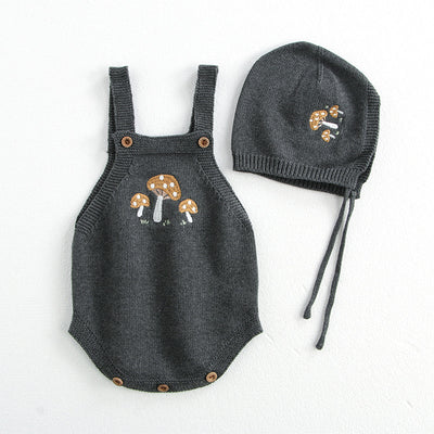 Baby's Long-sleeved Sweater Suspender Romper